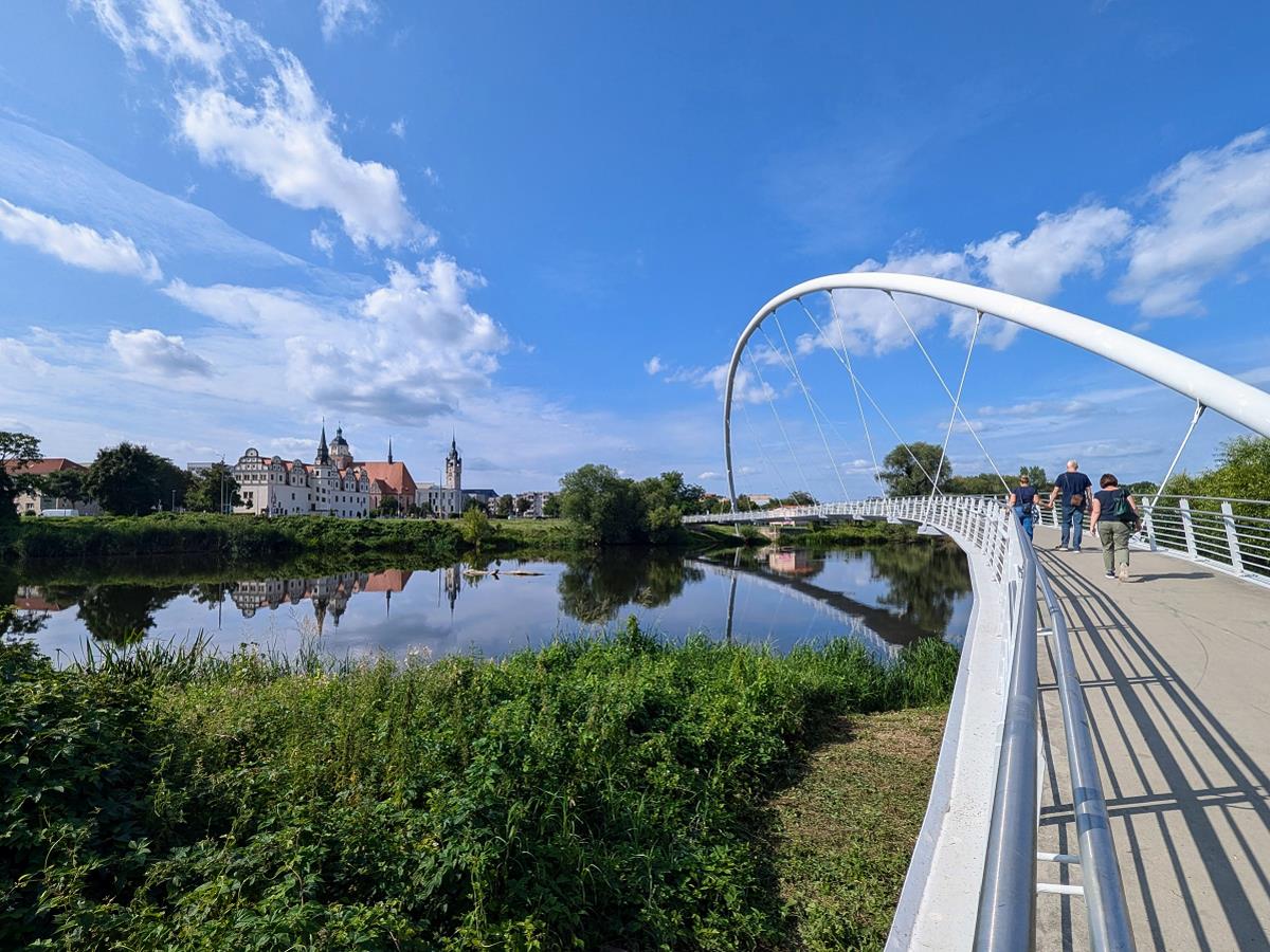 Dessau-Roßlau - Blick über die Mulde auf die Altstadt