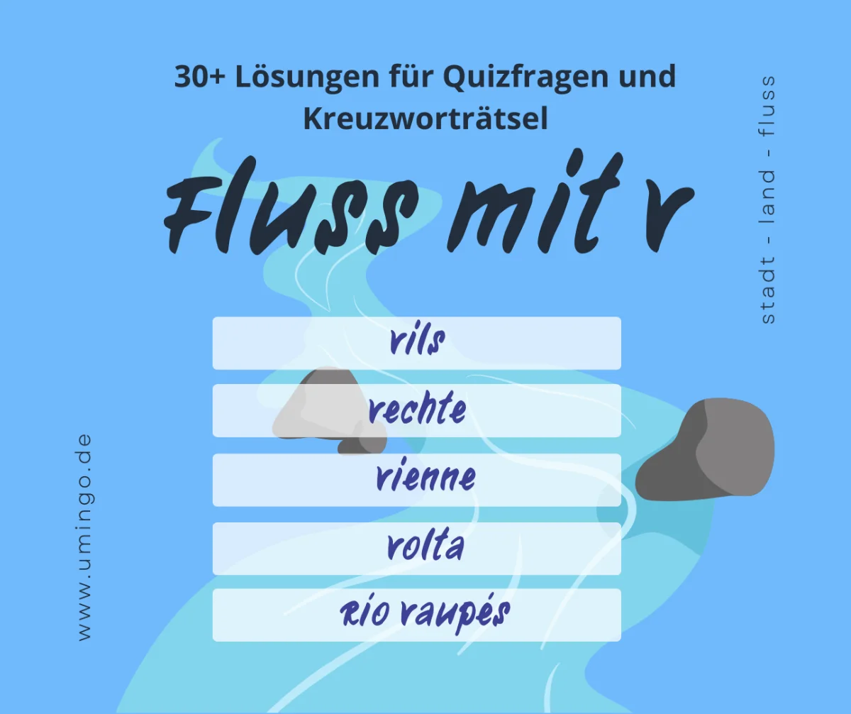 Illustration: Fluss mit V mit über 30 Lösungen