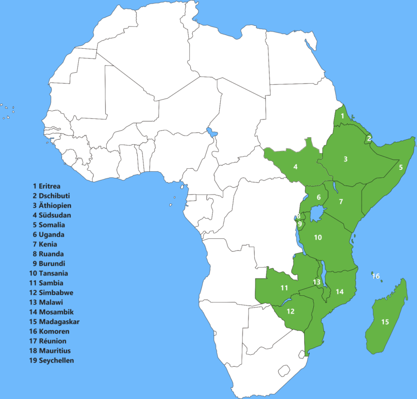 Staaten in Ostafrika