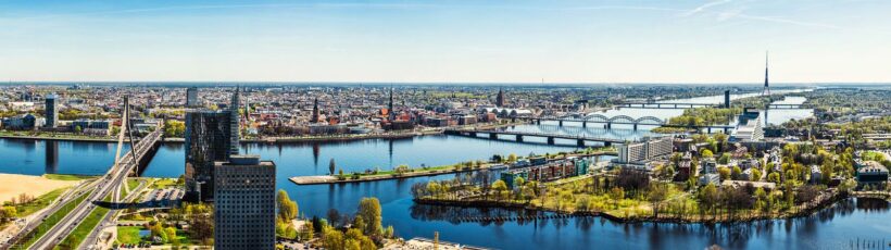 Riga: Panorama vom Zusammenfluss der Düna, Kleinen Dünen und Benkensgraben